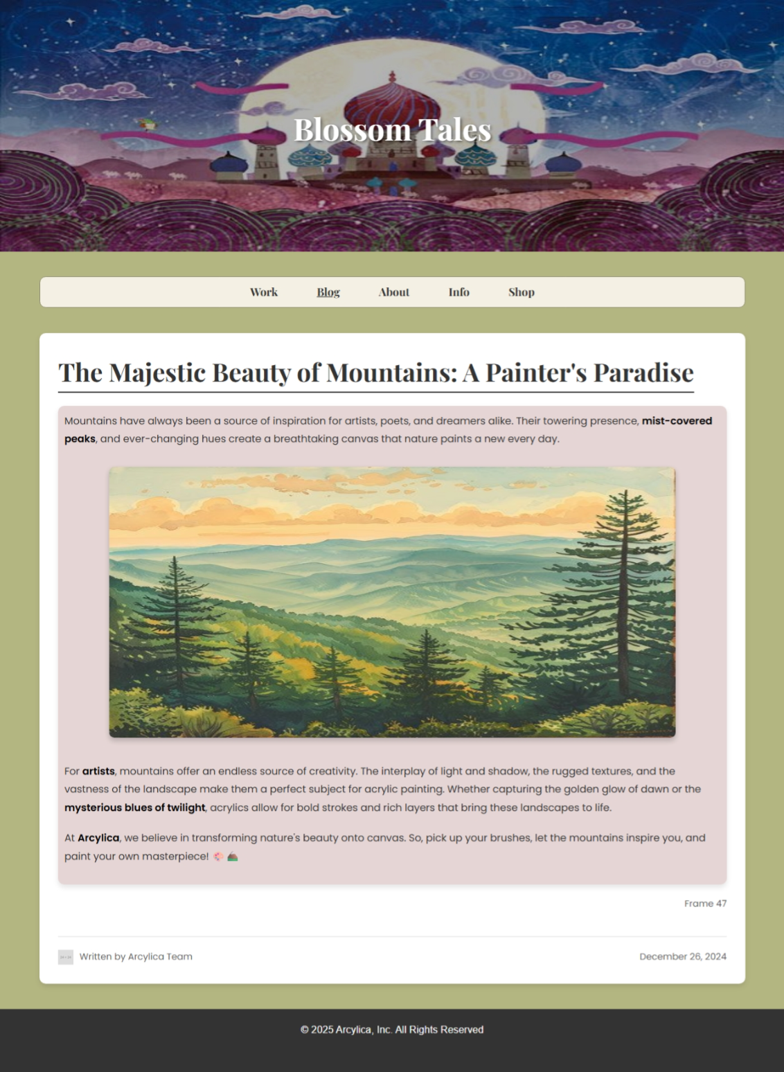 Arcylica Blogs/ Journal View